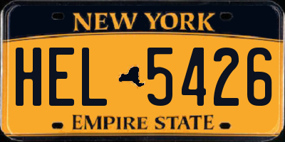 NY license plate HEL5426