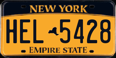 NY license plate HEL5428