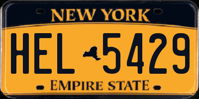 NY license plate HEL5429