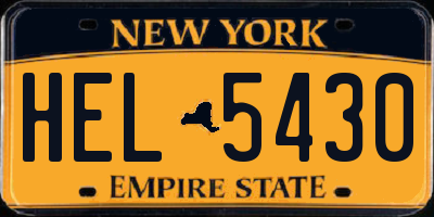 NY license plate HEL5430