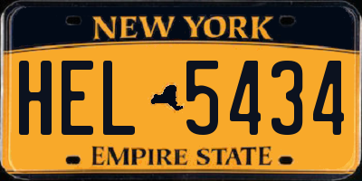 NY license plate HEL5434