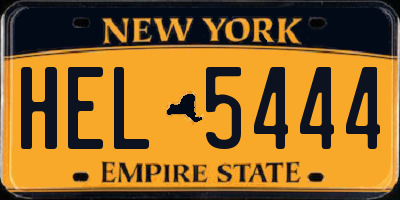 NY license plate HEL5444