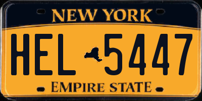 NY license plate HEL5447