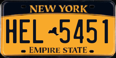 NY license plate HEL5451