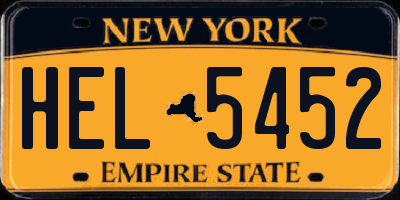NY license plate HEL5452