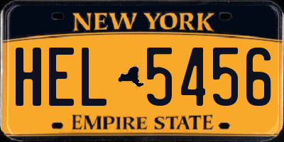 NY license plate HEL5456