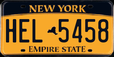 NY license plate HEL5458