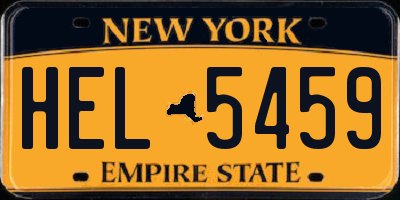 NY license plate HEL5459
