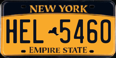 NY license plate HEL5460