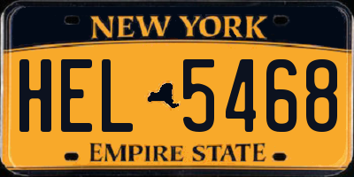 NY license plate HEL5468