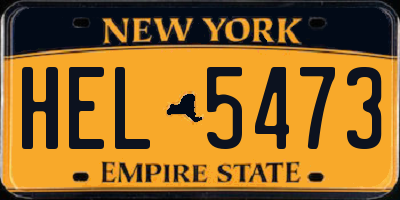 NY license plate HEL5473