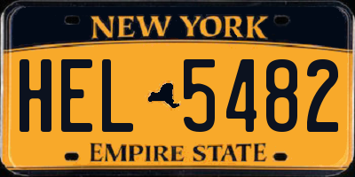 NY license plate HEL5482