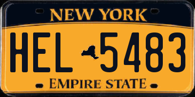NY license plate HEL5483