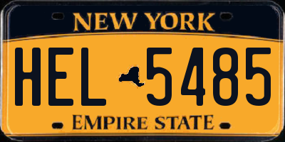 NY license plate HEL5485
