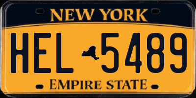 NY license plate HEL5489