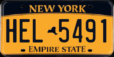 NY license plate HEL5491