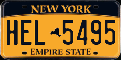 NY license plate HEL5495