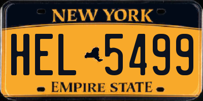 NY license plate HEL5499