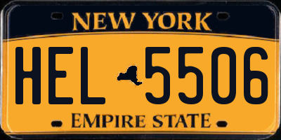 NY license plate HEL5506