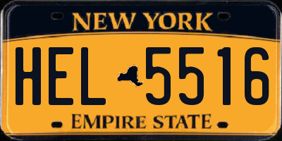 NY license plate HEL5516