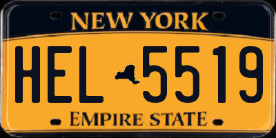 NY license plate HEL5519