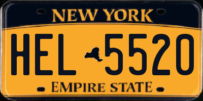 NY license plate HEL5520