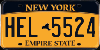 NY license plate HEL5524