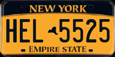 NY license plate HEL5525