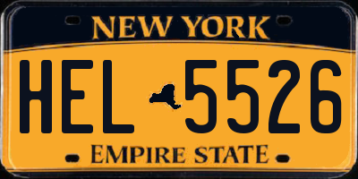 NY license plate HEL5526