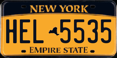 NY license plate HEL5535