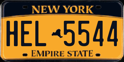 NY license plate HEL5544