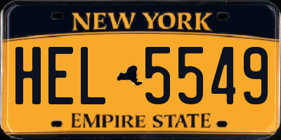 NY license plate HEL5549