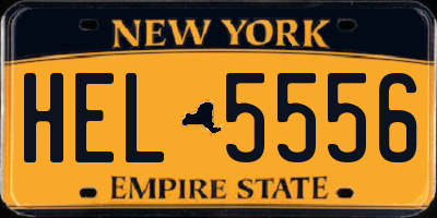 NY license plate HEL5556