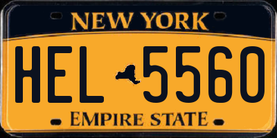 NY license plate HEL5560
