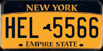 NY license plate HEL5566
