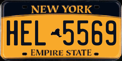 NY license plate HEL5569