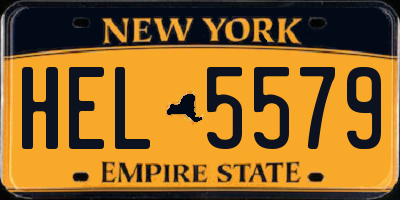 NY license plate HEL5579