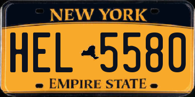 NY license plate HEL5580