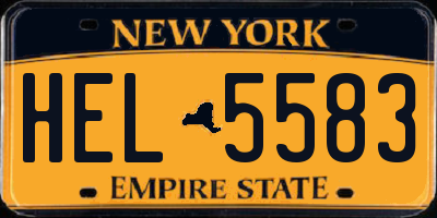NY license plate HEL5583