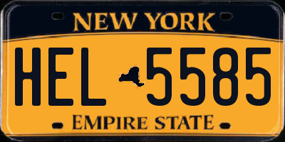 NY license plate HEL5585