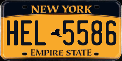 NY license plate HEL5586