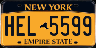 NY license plate HEL5599