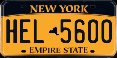 NY license plate HEL5600
