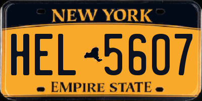 NY license plate HEL5607