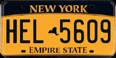 NY license plate HEL5609