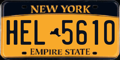 NY license plate HEL5610
