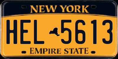 NY license plate HEL5613