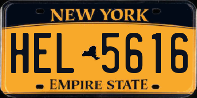 NY license plate HEL5616