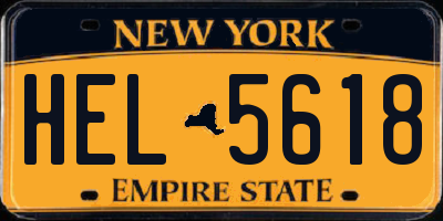 NY license plate HEL5618