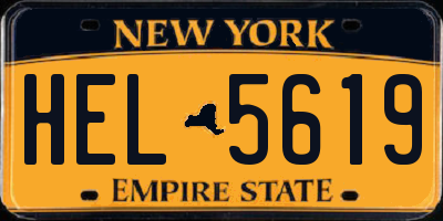NY license plate HEL5619